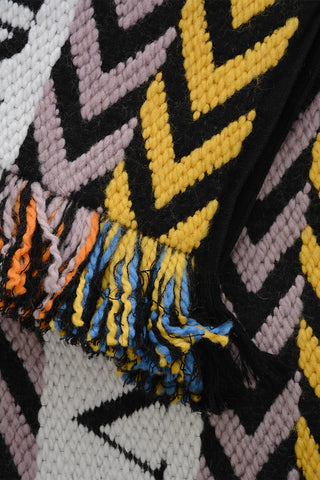 Silk and Wool Reversible Scarf with Fringe Edges