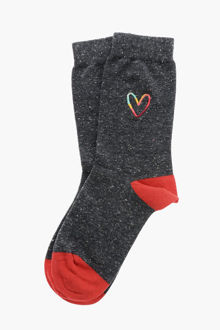 Calzini Lunghi con Cuore Ricamato
