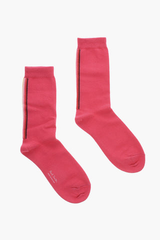 Solid Color Long Socks with Contrast Bands