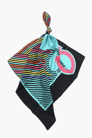 Multicolor Striped Silk Foulard