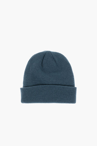Beanie a Costine in Tinta Unita con Logo a Contrasto