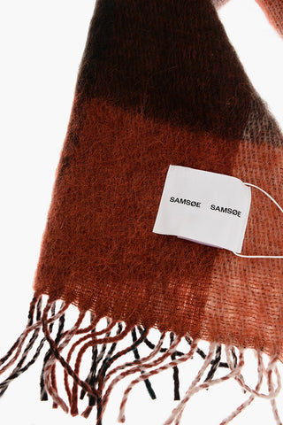 Plaid Motif EMIL Scarf with Fringes