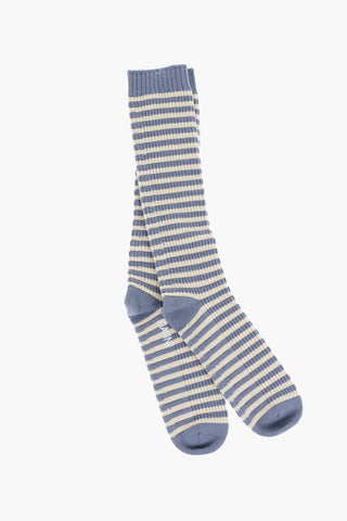 Striped Wool and Cashmere Long Socks