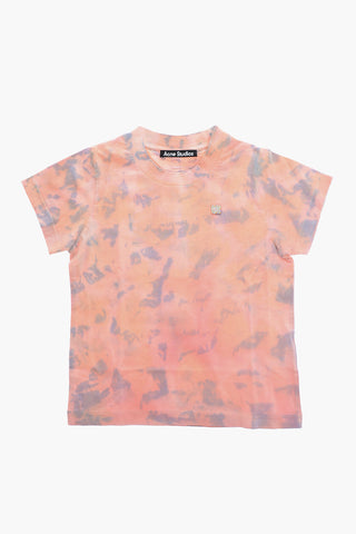 Acid Wash Effect Crew-Neck T-shirt