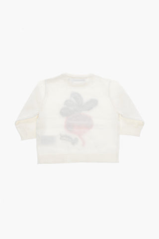 Cotton Crew-Neck Sweater with Embroidery