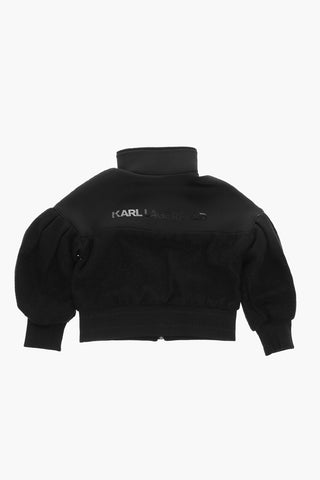 Neoprene Turtleneck Sweatshirt with Lurex Details