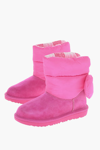 Suede Leather BAILEY Snow Boots with Decorative Bow