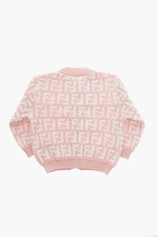 Cotton GRACE Cardigan with All-Over Monogram