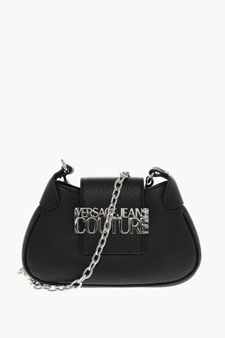 JEANS COUTURE Textured Faux leather Hobo Bag with Silver Logo