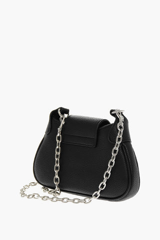 JEANS COUTURE Textured Faux leather Hobo Bag with Silver Logo