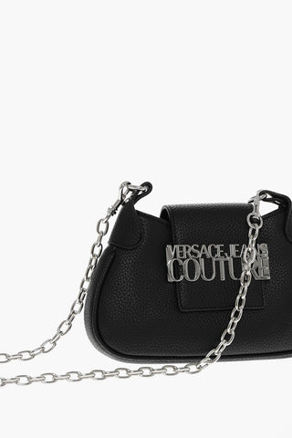 JEANS COUTURE Textured Faux leather Hobo Bag with Silver Logo