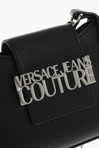 JEANS COUTURE Textured Faux leather Hobo Bag with Silver Logo