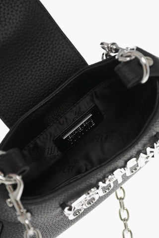 JEANS COUTURE Textured Faux leather Hobo Bag with Silver Logo