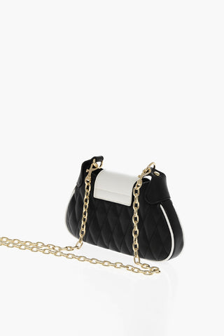 JEANS COUTURE Quilted Faux leather Hobo Bag with Golden Logo