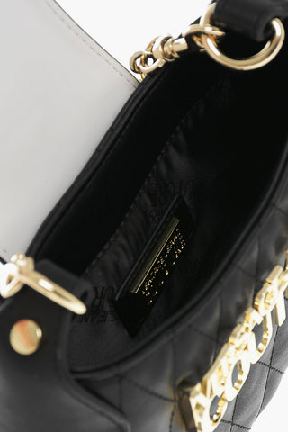 JEANS COUTURE Quilted Faux leather Hobo Bag with Golden Logo