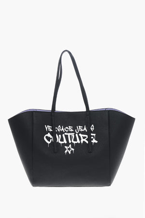 JEANS COUTURE Maxi Borsa Tote in Eco Pelle Martellata con Cloutch