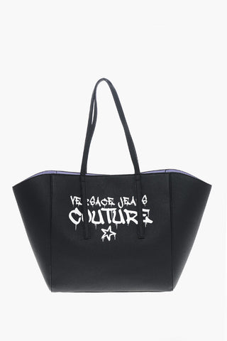JEANS COUTURE Maxi Borsa Tote in Eco Pelle Martellata con Cloutch