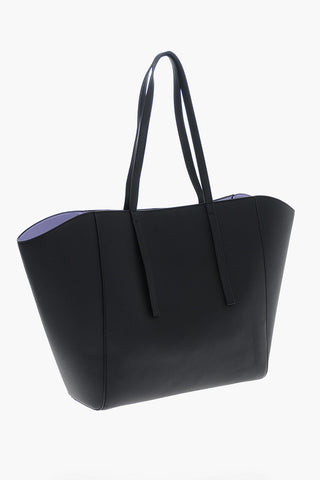 JEANS COUTURE Maxi Borsa Tote in Eco Pelle Martellata con Cloutch