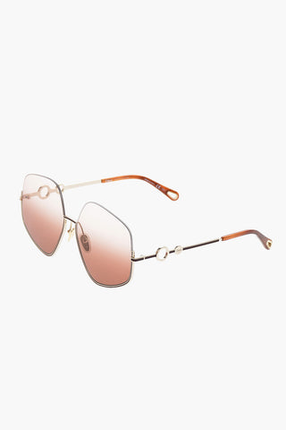 Oversized Sunglasses With Golden Decorative Eyelet