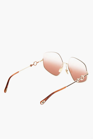 Oversized Sunglasses With Golden Decorative Eyelet