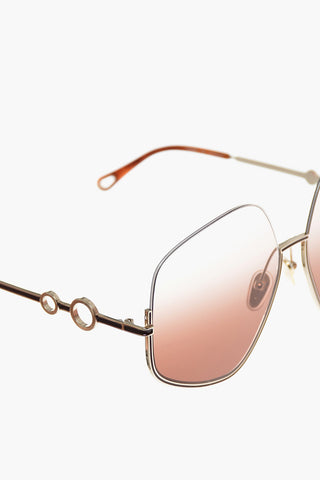 Oversized Sunglasses With Golden Decorative Eyelet