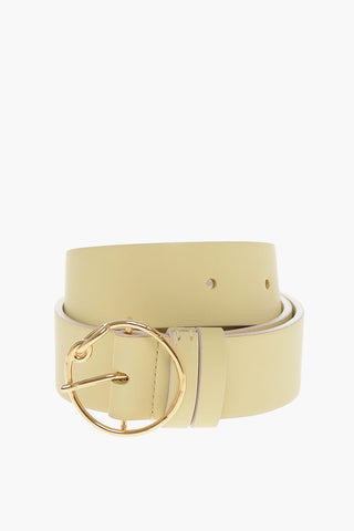 Faux Leather DAILEY Belt with Round Buckle 35mm