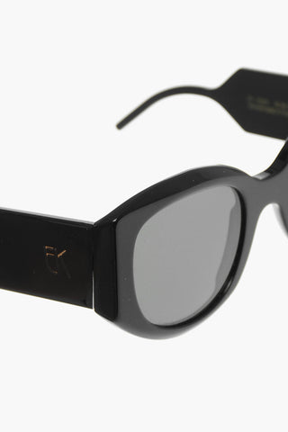 Solid Color Sunglasses with Gold-Tone Monogram