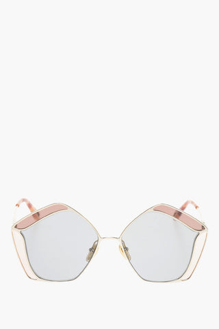  Sunglasses with Geometric Structure Golden Effect