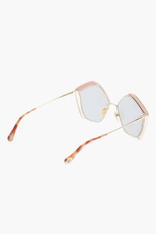 Sunglasses with Geometric Structure Golden Effect