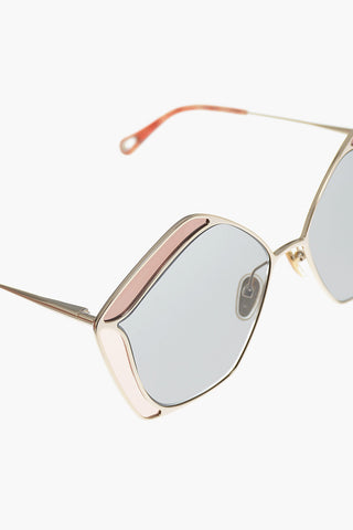 Sunglasses with Geometric Structure Golden Effect