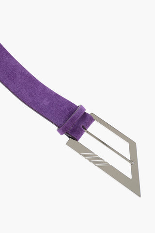 Suede Belt with Silver-Tone Buckle 35mm