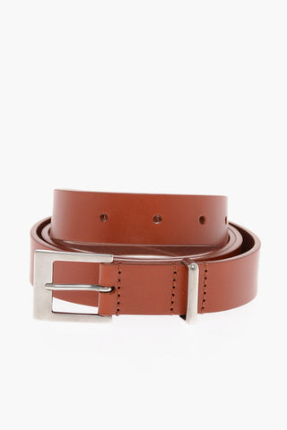 Leather Belt with Silver Buckle 25mm