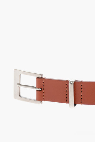 Leather Belt with Silver Buckle 25mm