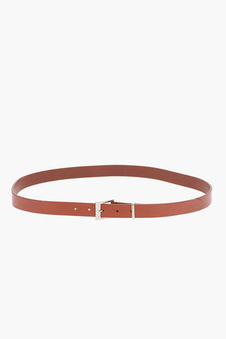Leather Belt with Silver Buckle 25mm