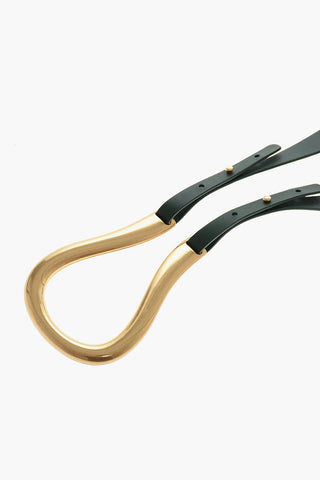 Double Leather Belt with Horseshoe Metal Buckle 50mm