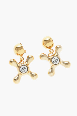 COUTURE! Orecchini Clip on Dorati a Forma di Manopola Caldo e Freddo