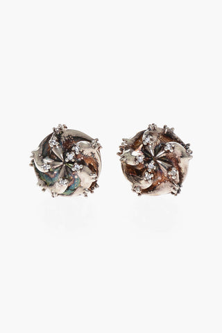 Silver Earrings Embellished with Cubic Zirconias
