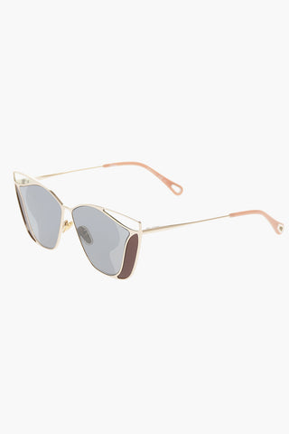 Sunglasses with Geometric Structure Golden Effect