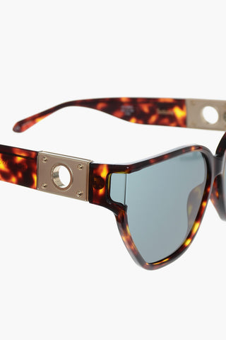  Tortoiseshell Pattern Oversized SABINE Sunglasses  With Golden Decorative Eyelet