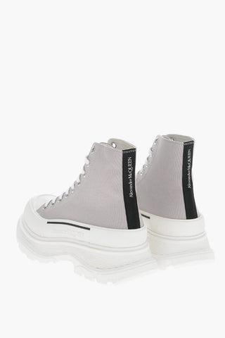 Lace-up Hight Top Sneakers with Embossed Logo
