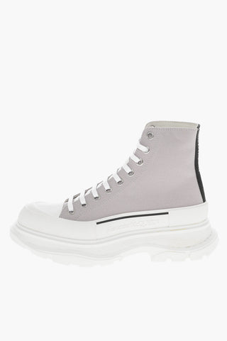 Lace-up Hight Top Sneakers with Embossed Logo