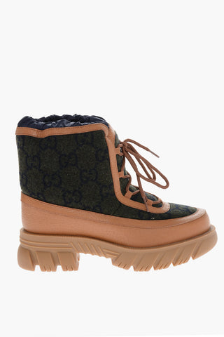 Wool Snow Boots with Monogrammed Motif