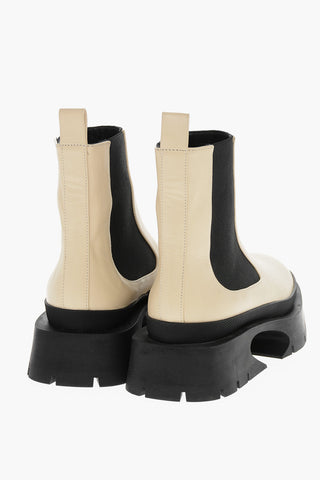 Leather Chelsea Boots with Ridged Sole