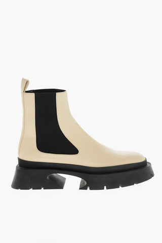 Leather Chelsea Boots with Ridged Sole