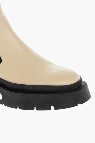 Leather Chelsea Boots with Ridged Sole