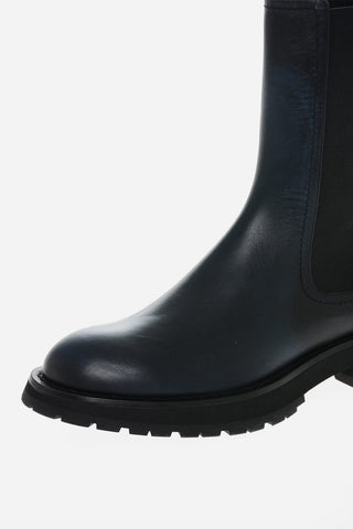 Leather Chelsea Boots with Elastic Panels
