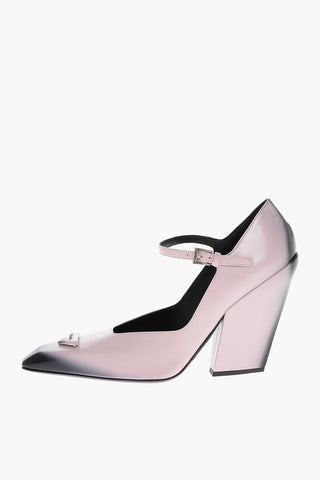 Leather Pumps with Embossed Logo 11cm