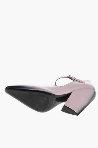 Leather Pumps with Embossed Logo 11cm