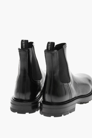 Leather Chelsea Boots with Elastic Panels