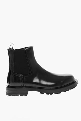 Leather Chelsea Boots with Elastic Panels